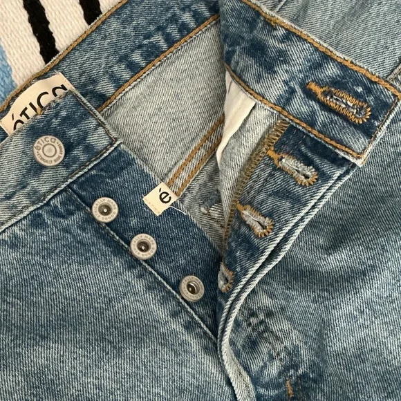 Etica Wide Leg Cuffed Button Fly Jeans - Picture 5 of 7